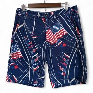 Polo Ralph Lauren Relaxed Fit Men’s Shorts With American Flag Navy Size 33